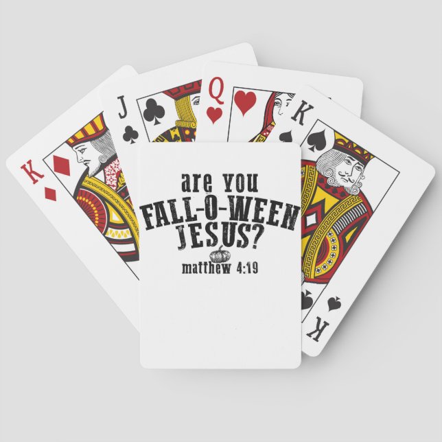 Är du Fall-O-Ween Jesus Kristi Halloween Casinokort (Baksidan)