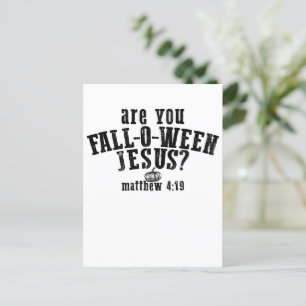 Är Du Fall-O-Ween Jesus Kristna Halloween Helg Vykort