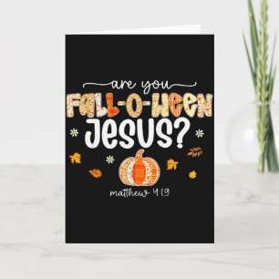Är du Fall-o-ween Jesus Kristna Halloween Pumpa Kort