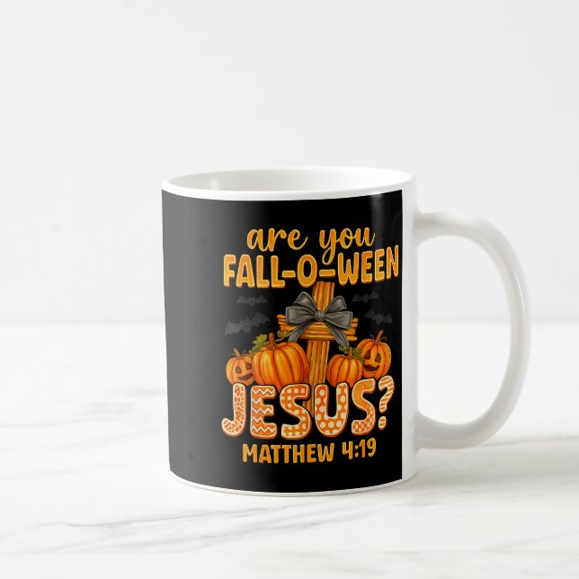 Är Du Fall-o-ween Jesus Matteus 4_19 Halloween C Kaffemugg (Höger)