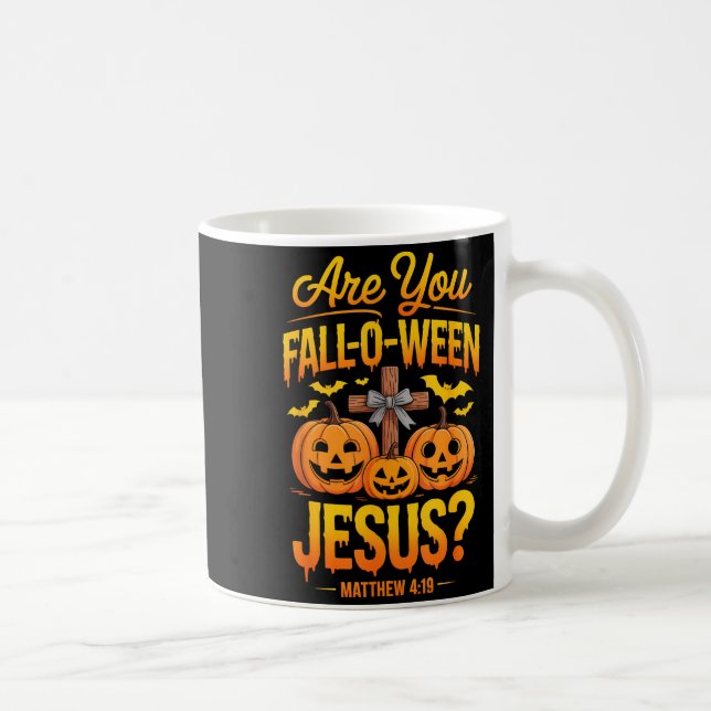 Är Du Fall-o-ween Jesus Matteus 4_19 Halloween C Kaffemugg (Höger)