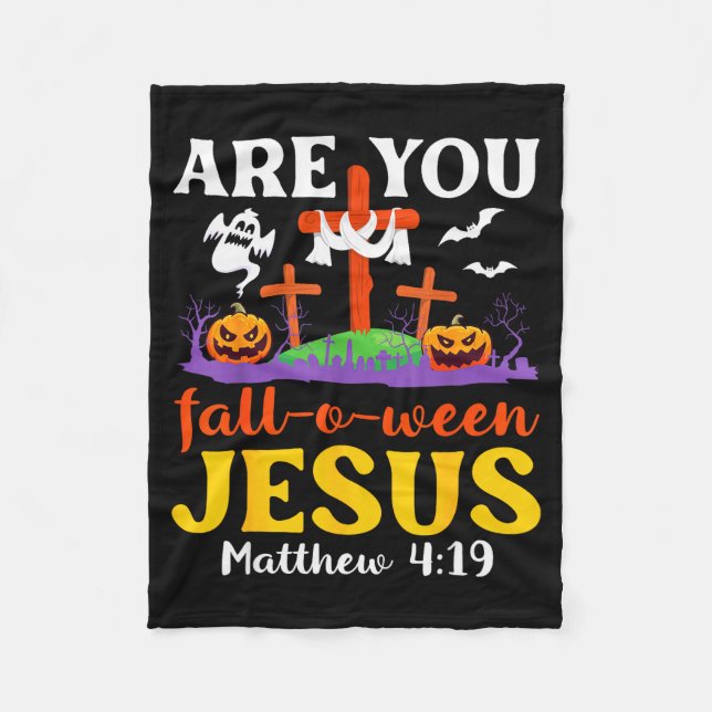 Är Du Fall O Ween Jesus Matteus Kristet Tro  Fleecefilt (Framsidan)