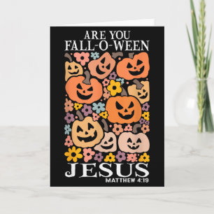 Är Du Fall-o-ween Jesus Pumpa Kristna Halloween Kort