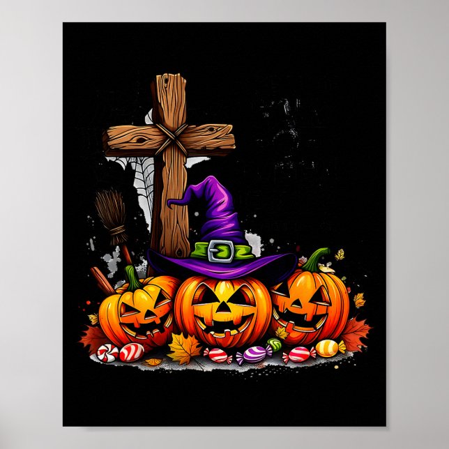 Är Du Fall-o-ween Jesus Rolig Pumpa _1  Poster (Framsidan)