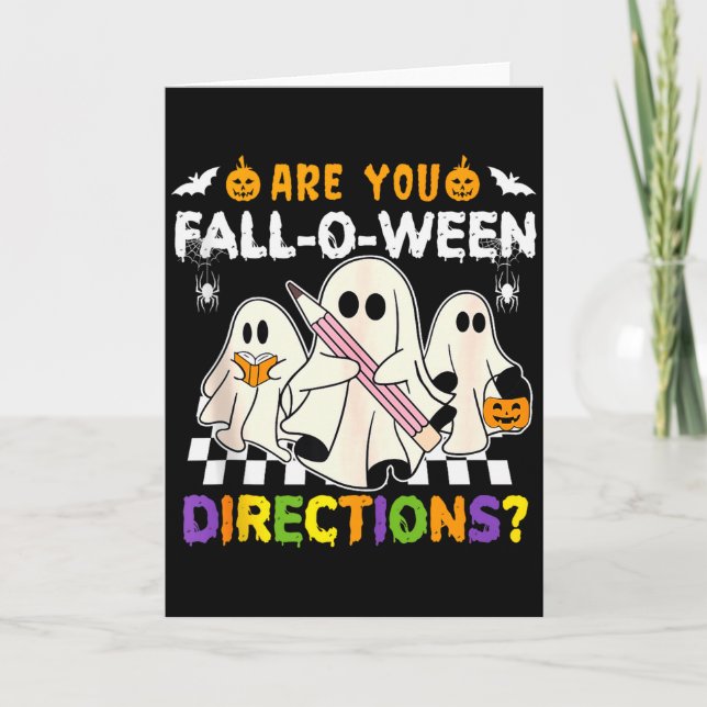 Är Du Fall O Ween Riktningar Ghost Kristna Hal Kort (Framsida)