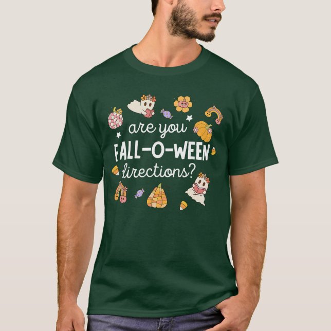 är du fall o ween riktningar halloween lärare G T Shirt (Framsida)