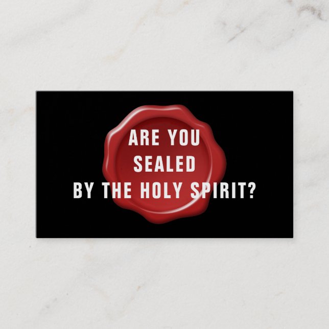 Är du förseglad av Heligan Spirit Christian? Visitkort (Framsida)