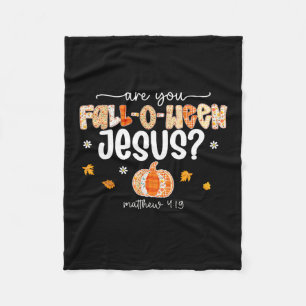 Är du höst O Ween Jesus Vintage Patch Pumpa Tack Fleecefilt