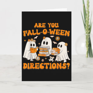Är Du Höst O Ween Riktningar Spök Lärare Hallo Kort