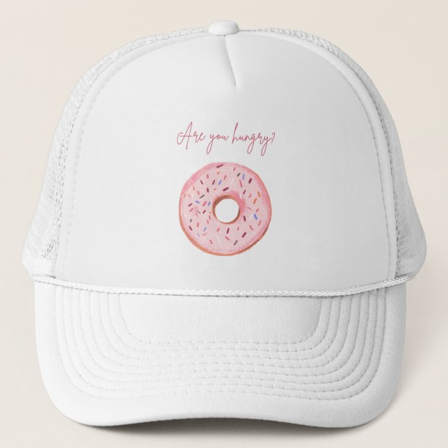 Är du Hungrig?" Donut Bucket Hat 🍩 💞 Keps (Framsida)