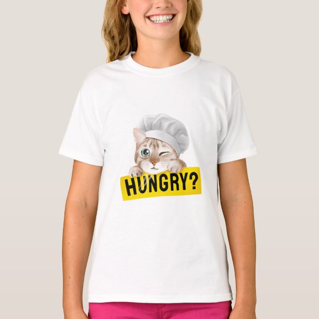 är du hungrig kattälskare design t shirt (Framsida)