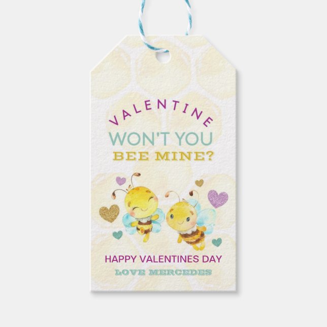 Är du inte min Humla Valentines day? Presentetikett (Framsidan)