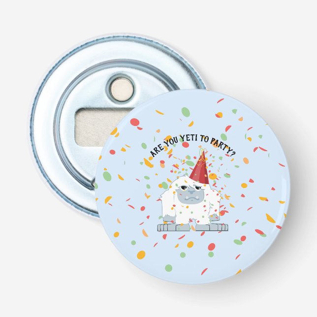 Är du Jeti till Party Cute Tecknad Party Yeti? Flasköppnare (Framsidan)