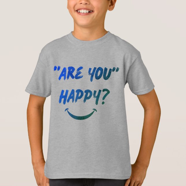 Är du Lycklig? Barns t-shirt (Framsida)