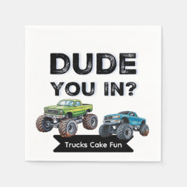 Är du med? Black typography Boy Födelsedagsfest Pappersservett