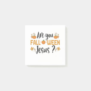 Är du mellan Jesus Funny Fall Halloween? Post-it Block