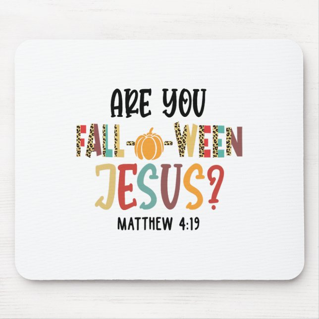 Är du mellan Jesus Funny Pumpkin Christian? Musmatta (Framsidan)