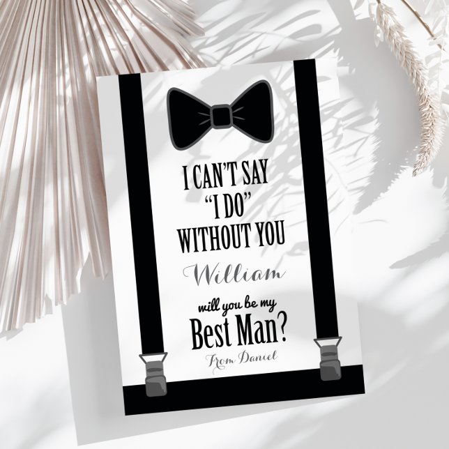 Är du min bästa man - Tuxedo Tie Braces Inbjudningar (Skapare uppladdad)