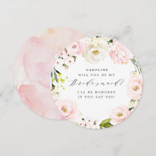 Är du min Bridesmaid?  Blommigt-kort Inbjudningar