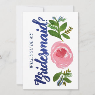 Är du min Bridesmaid? Blommigt och blåkort Inbjudningar