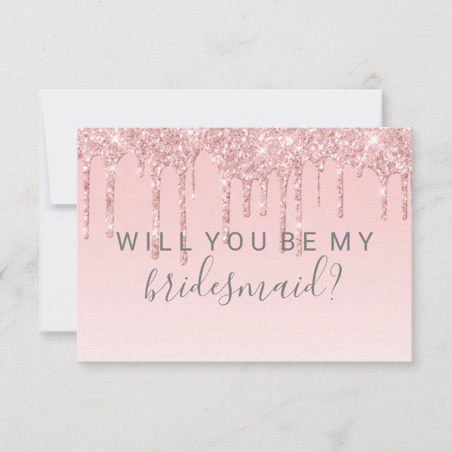 Är du min Bridesmaid Fab Glittrens Rosa? Inbjudningar (Framsida)
