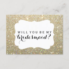 Är du min Bridesmaid - Guld Glitter Fab? Inbjudningar