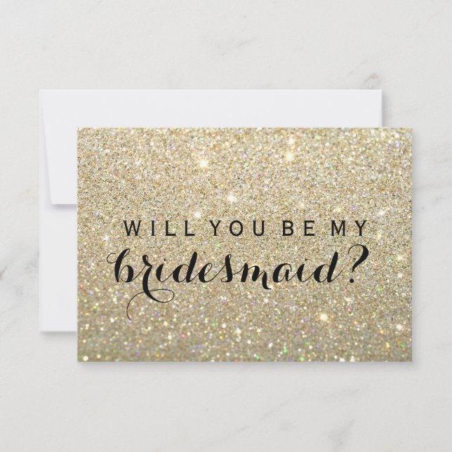 Är du min Bridesmaid - Guld Glitter Fab? Inbjudningar (Framsida)