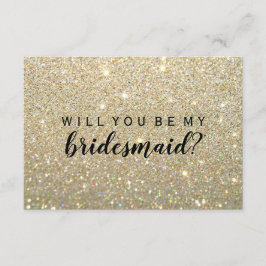 Är du min Bridesmaid - Guld Glitter Fab? Inbjudningar