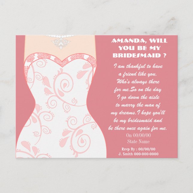 Är du min brud? inbjudan vykort (Framsida)