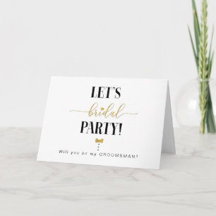 Är du min Groomsman Guld Lets Brudens sida? Kort