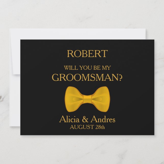 Är du min Groomsman? med Guld Inbjudningar (Framsida)