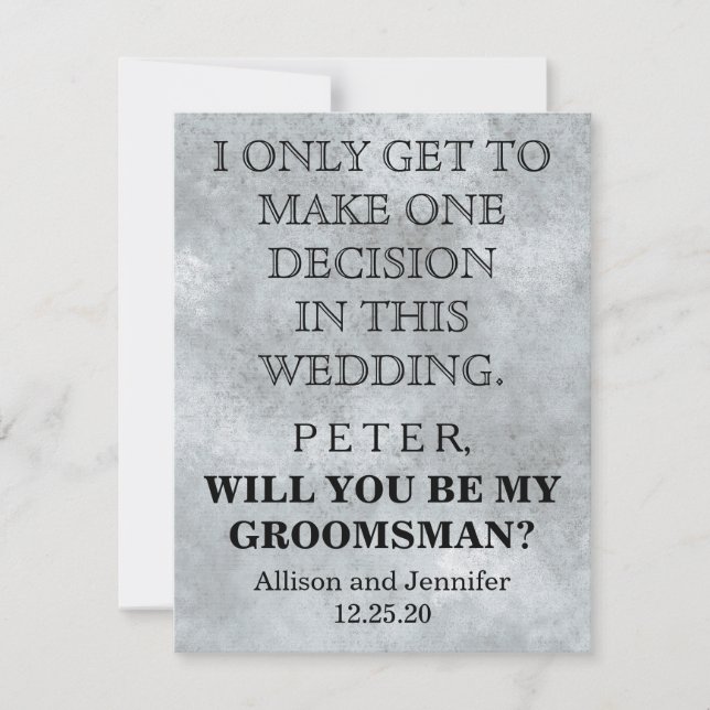 Är du min Groomsman?Personaliserad Inbjudningar (Framsida)