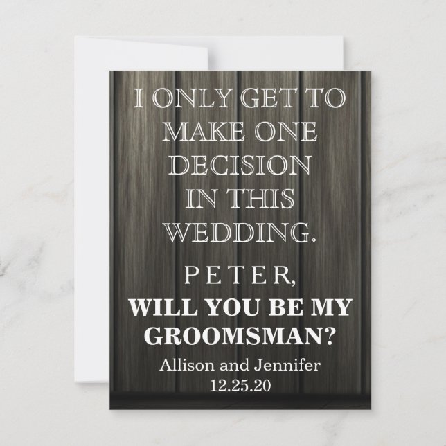 Är du min Groomsman?Personaliserad Inbjudningar (Framsida)
