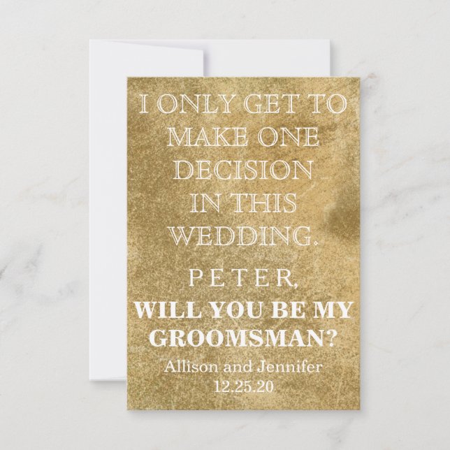 Är du min Groomsman?Personaliserad Inbjudningar (Framsida)
