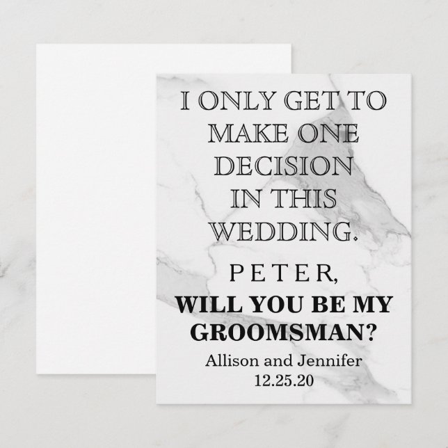 Är du min Groomsman?Personaliserad Inbjudningar (Fram/baksida)