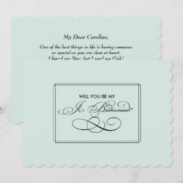 Är du min Jr. Bridesmaid? Minimalistisk för Mint Inbjudningar