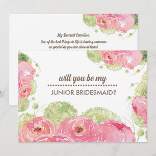 Är du min Jr. Bridesmaid? Romantic Ro Inbjudningar
