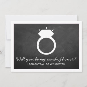 Är du min Maid of honor? Chalkboard Ring-kort Inbjudningar