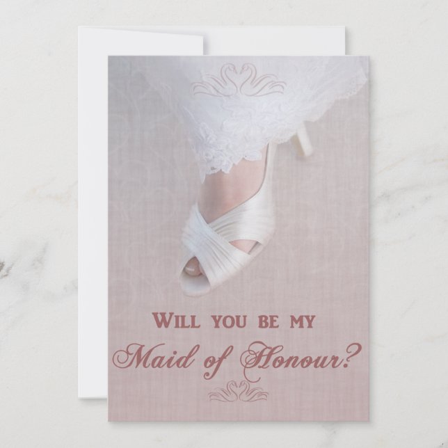 Är du min Maid of honor? Söt i Rosa! Inbjudningar (Framsida)