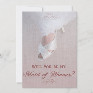 Är du min Maid of honor? Söt i Rosa! Inbjudningar