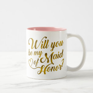  Är du min Maid of honor? Två-Tonad Mugg