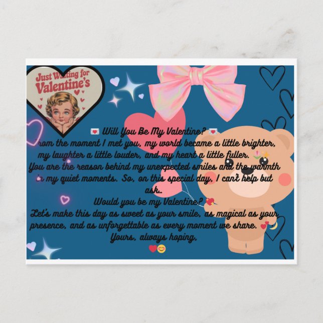 Är du min valentin? vykort (Framsida)