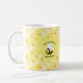 Är du min Valentine? Gultens hjärtan Kaffemugg