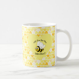Är du min Valentine? Gultens hjärtan Kaffemugg