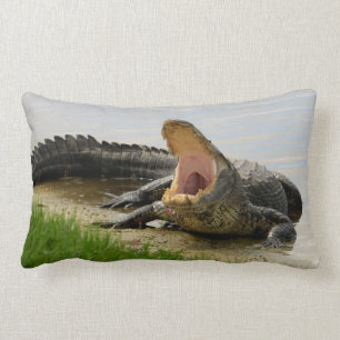 Är du modig? Sömn med mig alligator Lumbarkudde