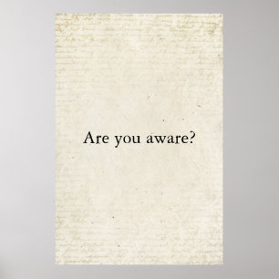 Är du Papper minimalistisk typografi för Medveten Poster