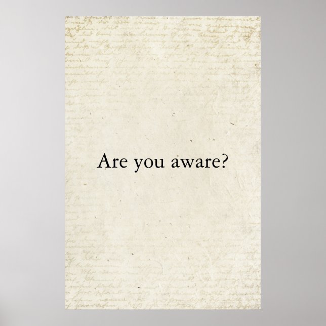 Är du Papper minimalistisk typografi för Medveten  Poster (Framsidan)