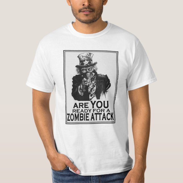 Är du Redo för en Zombie-attack? Tee Shirt (Framsida)