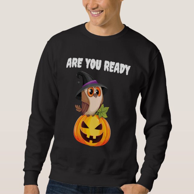Är du Redo för Halloween? Lång Ärmad Tröja (Framsida)