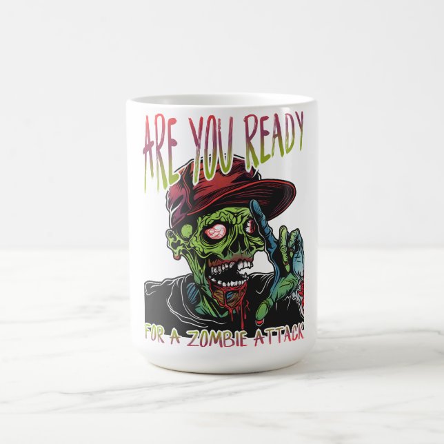 Är du redo för Zombie-mugg | Rolig Halloween-skräc Kaffemugg (Center)
